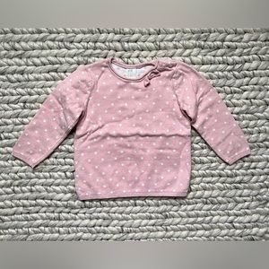 Pink and white polka dot sweater from H&M size 1 1/2-2Y (18-24 months)
